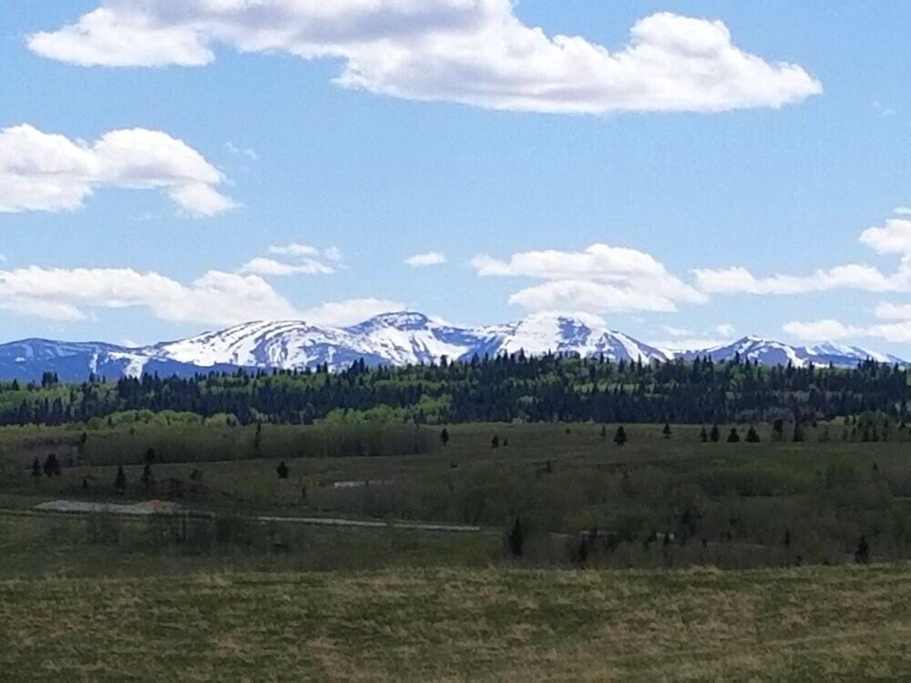 The Rocky Mountains seen from the ranch